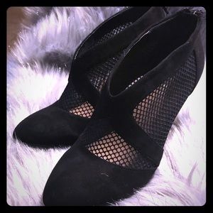 BCBGeneration Black Peep Toe Bootie Size 8
